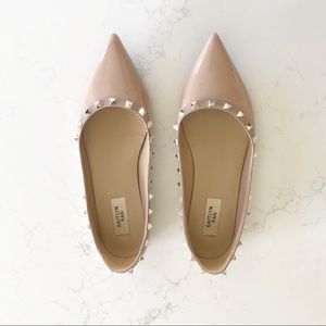 BLUSH studded pointed toe flats